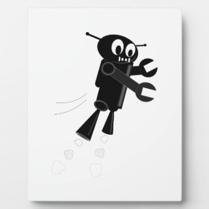 Black Flying Robot Plaque
