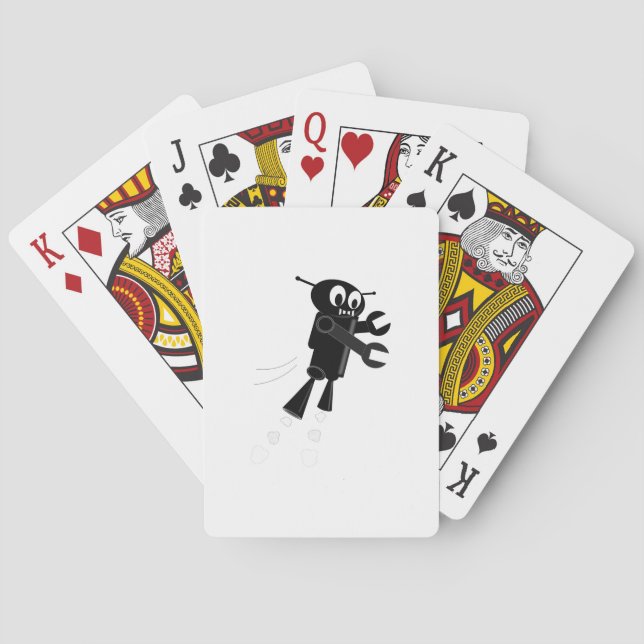 Black Flying Robot Playing Cards (Back)