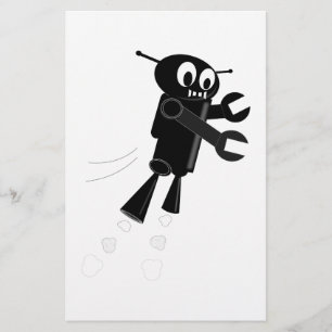 Black Flying Robot Stationery