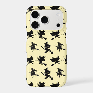 Black Flying Witches Broom Silhouette Halloween