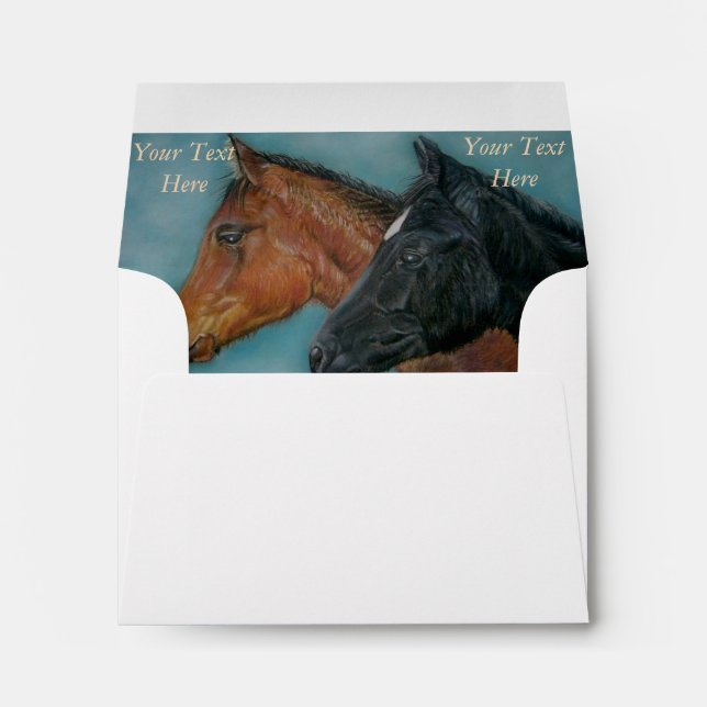 black foal chestnut foal baby horses envelopes (Back (Bottom))