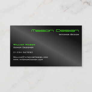 Black Foil and Green Minimalistic Business Card