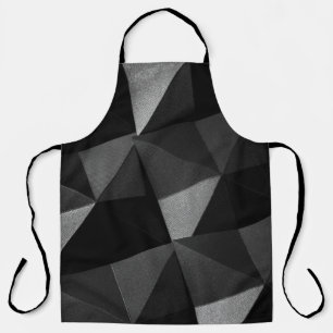 Black folded textured paper abstract shiny origami apron