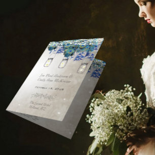 Black Font Mason Jar Peacock Program