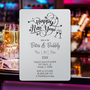 Black Font New Year's Eve Party Invite