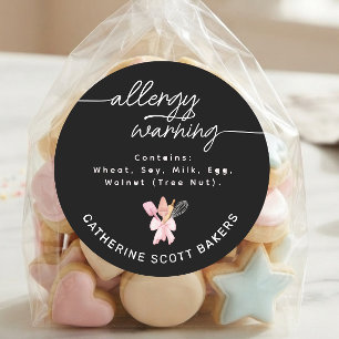 Black Food safety Allergens Altert Bakery label