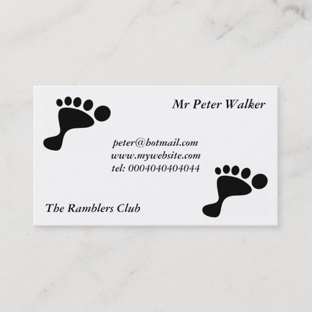 Black Foot Print Business Card (Front)