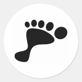 Black Foot Print Classic Round Sticker