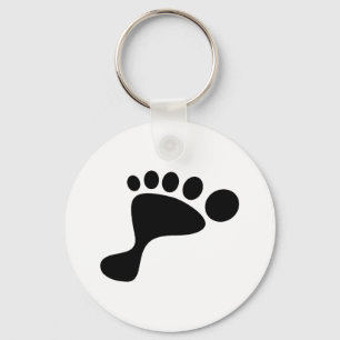 Black Foot Print Key Ring