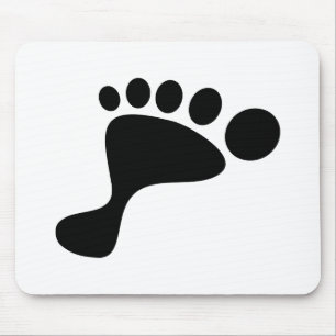 Black Foot Print Mouse Mat
