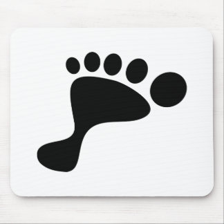 Black Foot Print Mouse Mat