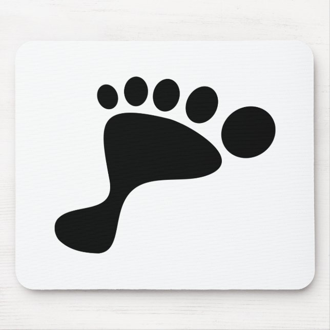 Black Foot Print Mouse Mat (Front)