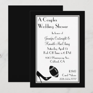 Black Football Couples Wedding Shower Invitation