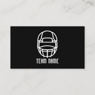 Black Football Helmet, Footballer, Football Coach Business Card