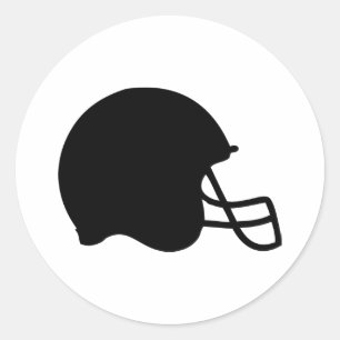 black football helmet icon classic round sticker