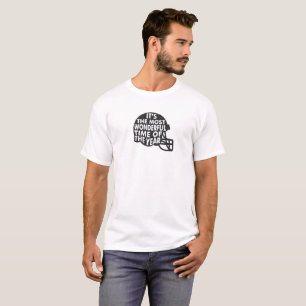 Black Football Helmet I'ts the Most Wonderful Time T-Shirt
