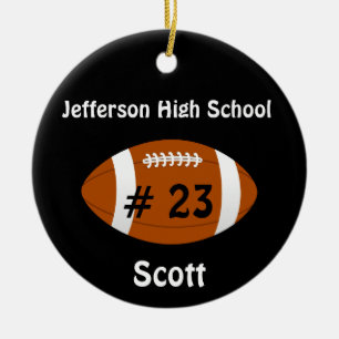 Black Football number Ornament