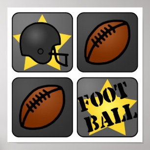 Black Football Poster