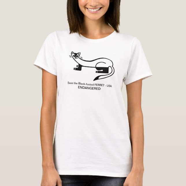  Black-footed FERRET - Prairie dog hunter - USA - T-Shirt (Front)