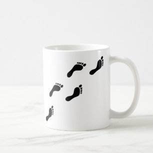 black footprints coffee mug