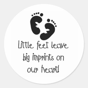 Black Footprints Little Feet Big Imprints Classic Round Sticker