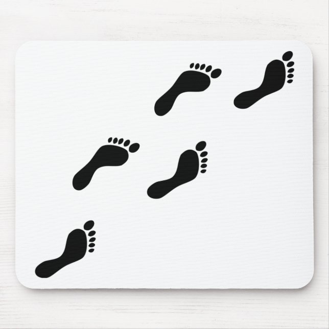 black footprints mouse mat (Front)