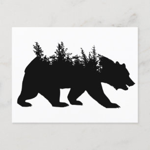 Black Forest Bear Silhouette Postcard