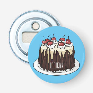 Black Forest cake cartoon illustration Bottle Opener