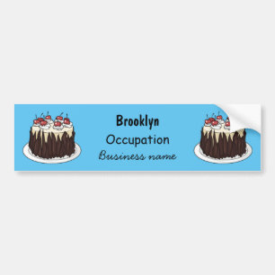 Black Forest cake cartoon illustration Bumper Sticker