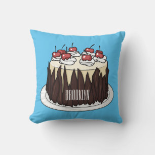 Black Forest cake cartoon illustration  Cushion
