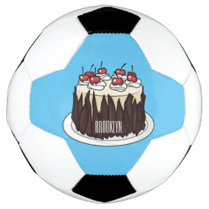 Black Forest cake cartoon illustration Football