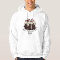 Black Forest cake cartoon illustration