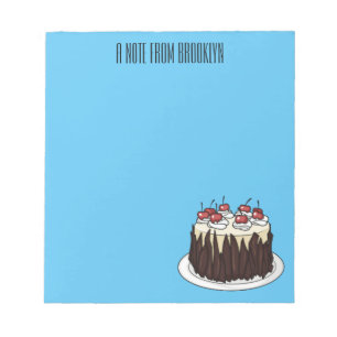 Black Forest cake cartoon illustration Notepad