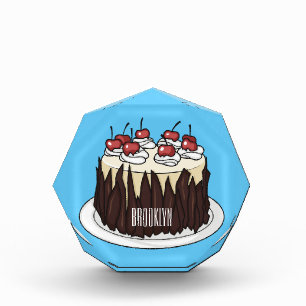 Black Forest cake cartoon illustration Photo Block