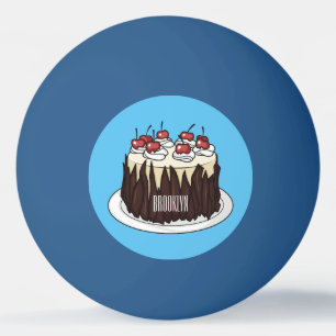 Black Forest cake cartoon illustration Ping Pong Ball
