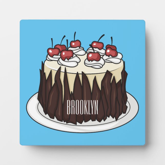 Black Forest cake cartoon illustration  Plaque (Front)