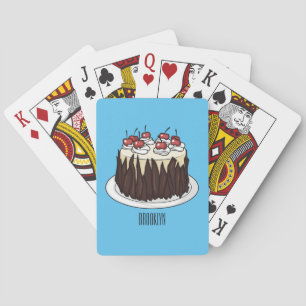 Black Forest cake cartoon illustration Playing Cards