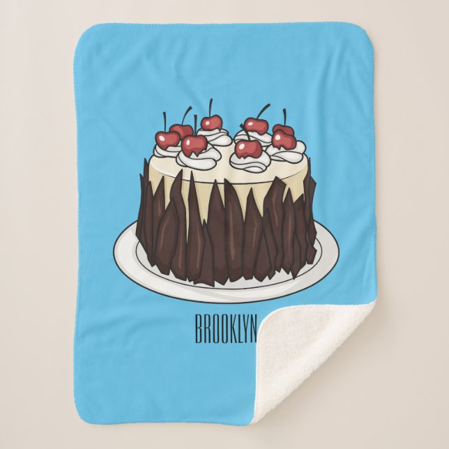 Black Forest cake cartoon illustration Sherpa Blanket (Front)