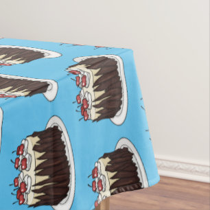 Black Forest cake cartoon illustration Tablecloth