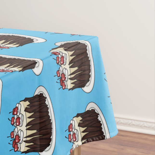 Black Forest cake cartoon illustration Tablecloth (In Situ)