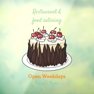 Black Forest cake cartoon illustration Window Cling