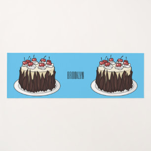 Black Forest cake cartoon illustration Yoga Mat