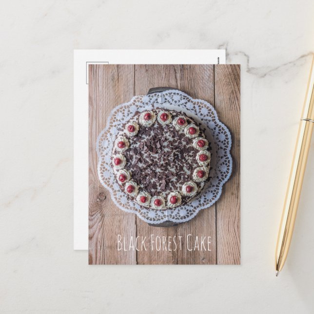 Black Forest Cake Gateau for Confectioners Holiday Postcard (Front/Back In Situ)
