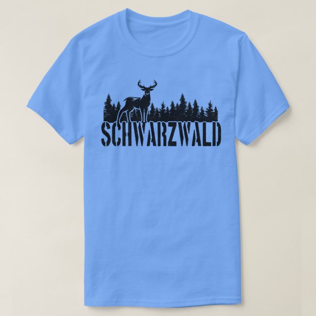 Black Forest Deer Forest T-Shirt (Design Front)