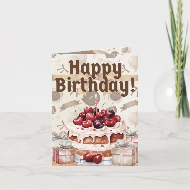 Black Forest Dream Folded Birthday Card (Front)