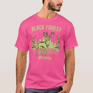Black Forest Germany Deer with Trees Swabia T-Shirt