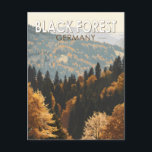 Black Forest Germany Travel Art Vintage Postcard<br><div class="desc">Black Forest in a vector art style. The Black Forest is a mountainous region in southwest Germany,  bordering France.</div>