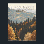 Black Forest Germany Travel Art Vintage Postcard<br><div class="desc">Black Forest in a vector art style. The Black Forest is a mountainous region in southwest Germany,  bordering France.</div>