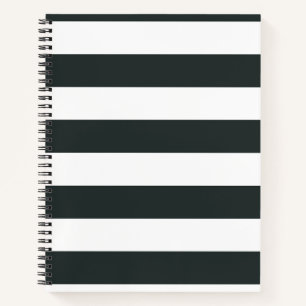 Black Forest Green and White Stripes Notebook