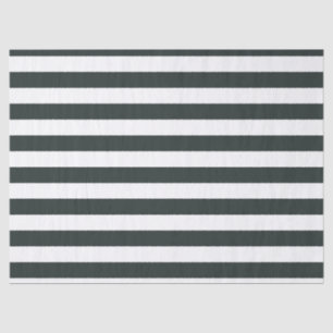 Black Forest Green and White Stripes Tissue Paper